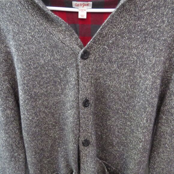 Cat & Jack Boy's Gray Cardigan Sweater  L (12/14)  GUC - Picture 4 of 7